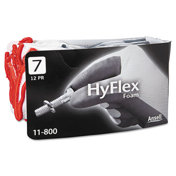 AnsellPro Hyflex Foam Gloves, White-gray, Size 7, 12 Pairs freeshipping - TVN Wholesale